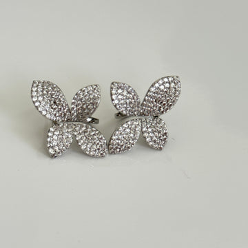Twilight Flutter Pavé Earrings - Elegant American Diamond Butterfly Earrings for Women