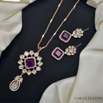 Amethyst Royale Kundan Necklace Set - Vinni’s Jewelry