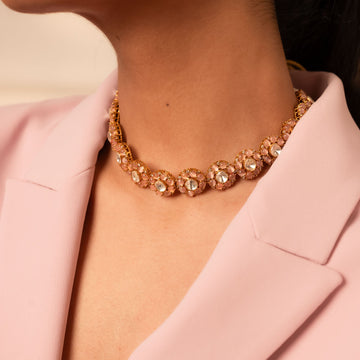 Blush Bloom Kundan Necklace Set - Vinni’s Jewelry