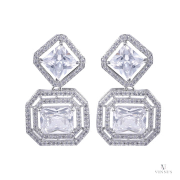Buy Beautiful Moissanite Designer Ad Jewelry | Crystal Lattice Earrings - Vinni’s Jewelry
