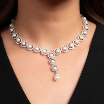 Chandrika Pearl Necklace Set - Vinni’s Jewelry
