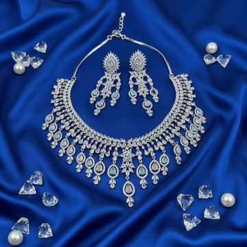 Classic Baby Pink & Mint Crystal Bridal Necklace Set| Vinni’s Jewelry - Vinni’s Jewelry