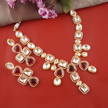 Crimson Elegance: The Ultimate Kundan Jewelry Set - Vinni’s Jewelry