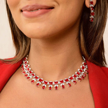 Crimson Majesty Choker Set - Vinni’s Jewelry