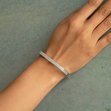 Eternal Sparkle Silver Bangle | Elegant Rhinestone Bracelet for Women - Vinni’s Jewelry