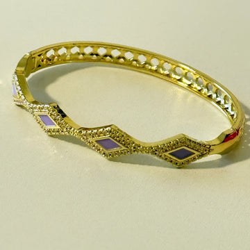 Geometric Charm Gold - Plated Bracelet with CZ Accents – Everyday Elegant Jewelry - Vinni’s Jewelry