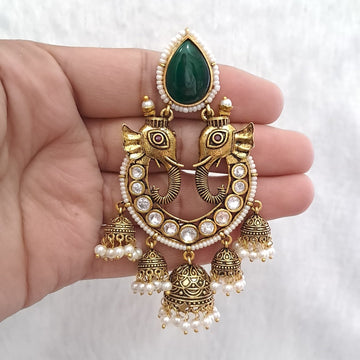 Hari Gajraj Jhumka - Vinni’s Jewelry