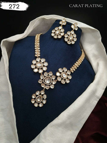 Kundan Blossom Necklace Set - Vinni’s Jewelry
