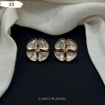 Kundan Clover Studs - Vinni’s Jewelry