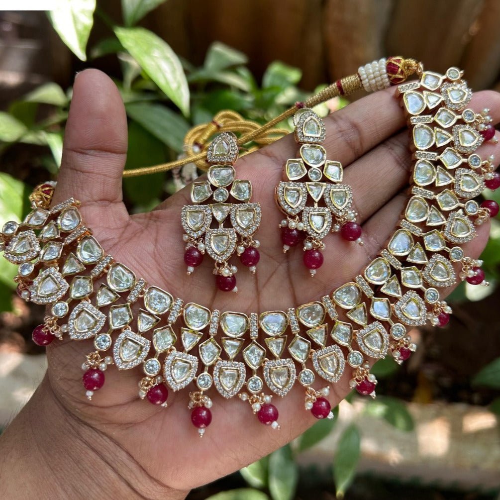 Maharani Kundan Ruby Bridal Set – Vinni's Jewelry