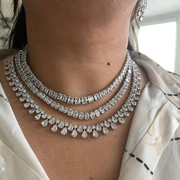 Majestic Cascade Bridal Necklace Set - Vinni’s Jewelry