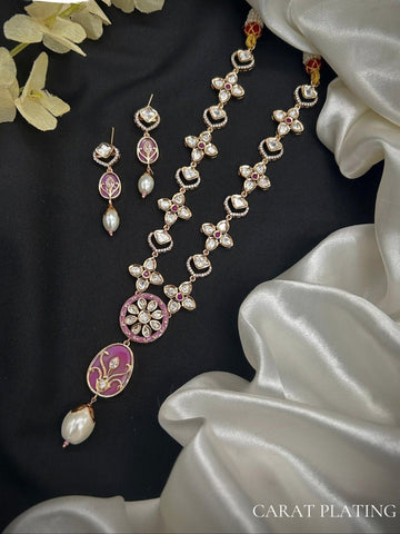 Noor Pistachio Enamel Kundan Set - Vinni’s Jewelry