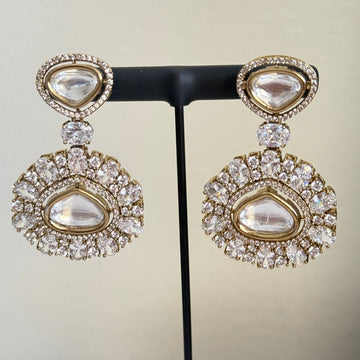 Noor Royal Polki Chandbali Earrings - Vinni’s Jewelry