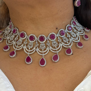 Ornate Ruby Regal Necklace Set - Vinni’s Jewelry