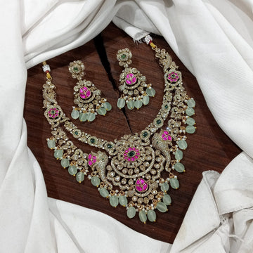 Peacock Temple Necklace Set - Vinni’s Jewelry