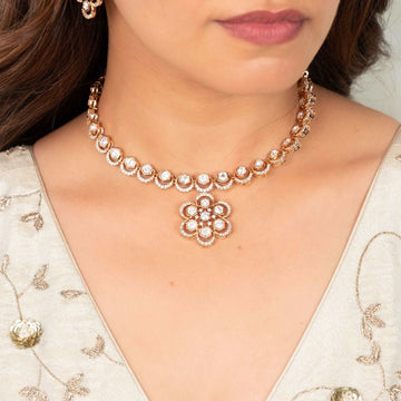 Radiant Kundan Blossom Set - Vinni’s Jewelry