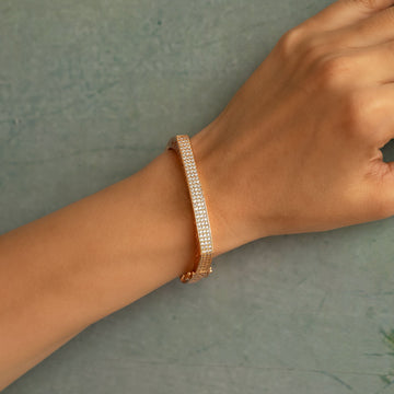 Radiant Rose Gold Bangle | Elegant Rhinestone Bracelet for Women - Vinni’s Jewelry