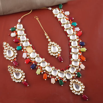 Radiant Royal Kundan Necklace Set - Vinni’s Jewelry