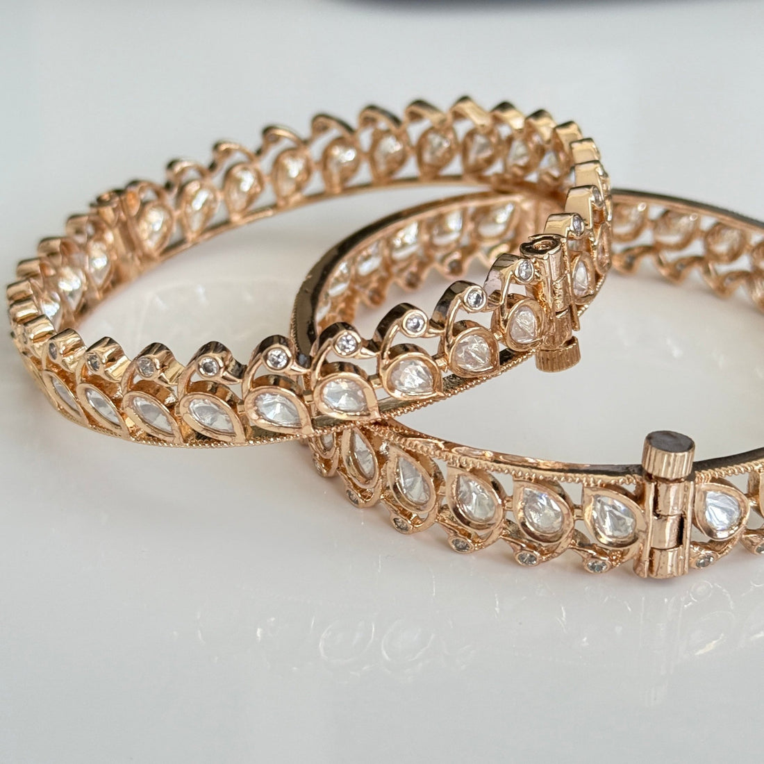 Regal Kundan Bangles – Gold - Toned Bridal Set - Vinni’s Jewelry