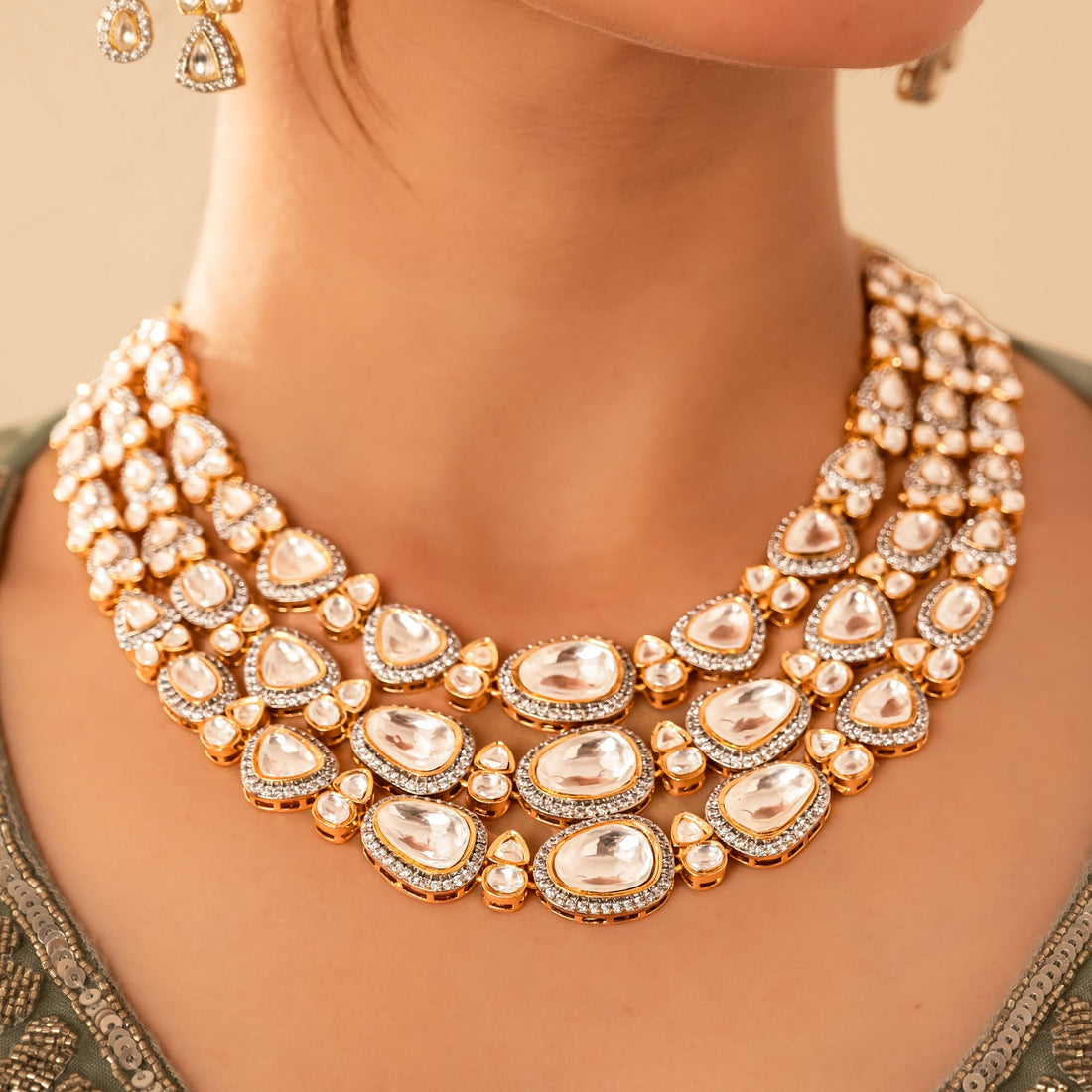 Regal Opulence | Kundan Polki Bridal Necklace Set 👑✨ - Vinni’s Jewelry