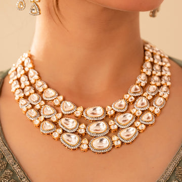 Regal Opulence | Kundan Polki Bridal Necklace Set 👑✨ - Vinni’s Jewelry