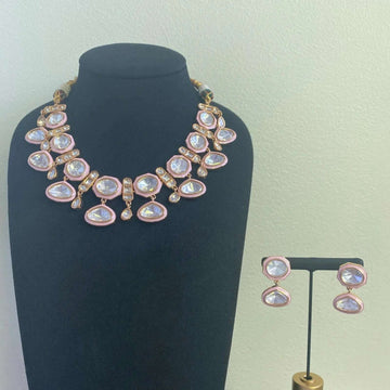 Rose Gold Crystal Statement Necklace and Earring Set - Vinni’s Jewelry