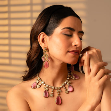 Rosé Radiance Statement Necklace Set - Vinni’s Jewelry
