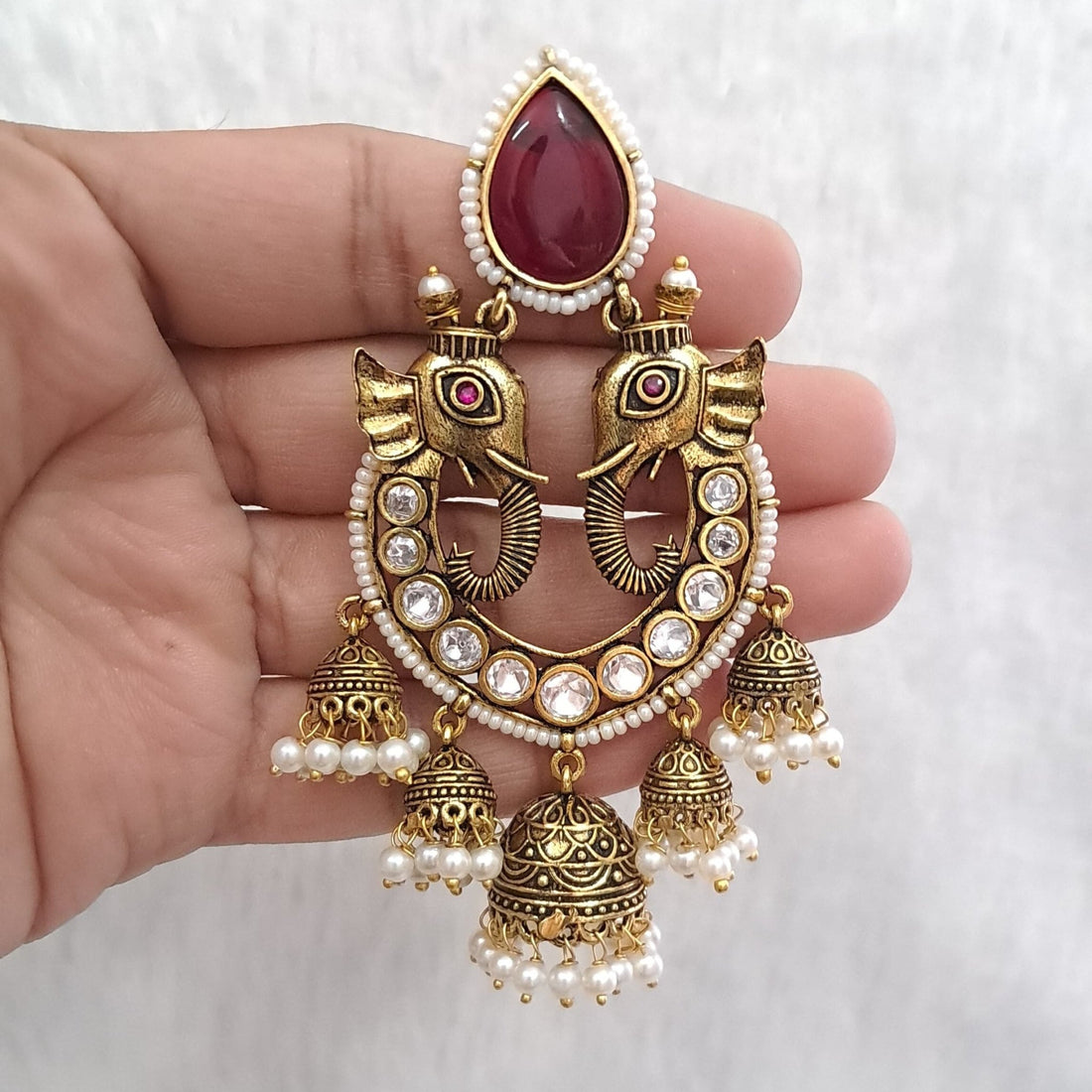 Royal Gajraj Kundan Jhumka - Vinni’s Jewelry