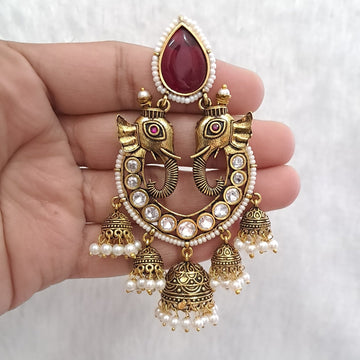 Royal Gajraj Kundan Jhumka - Vinni’s Jewelry
