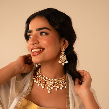 Royal Pearl Kundan Choker Set - Vinni’s Jewelry