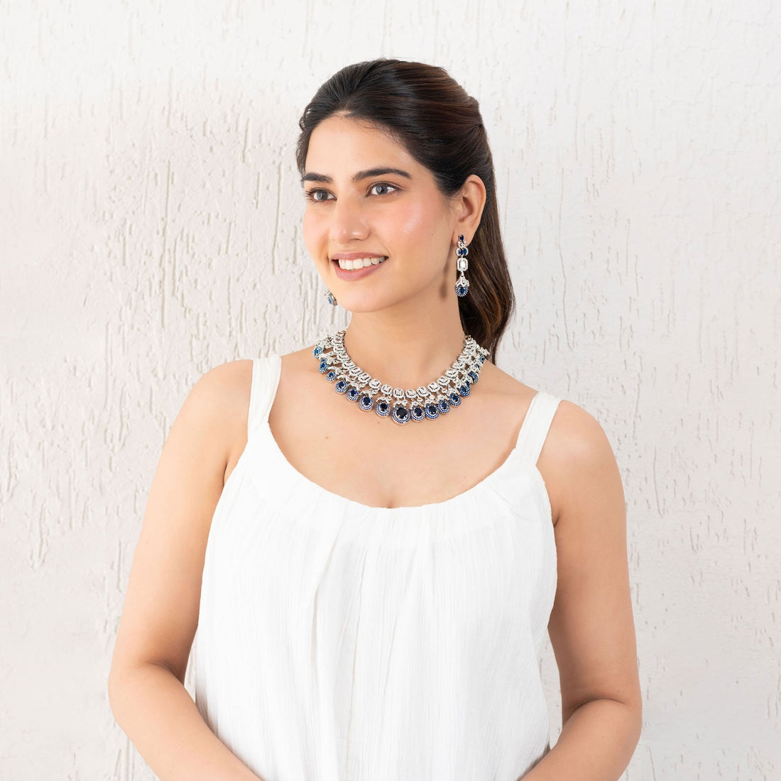 Royal Sapphire Bloom Necklace Set - Vinni’s Jewelry