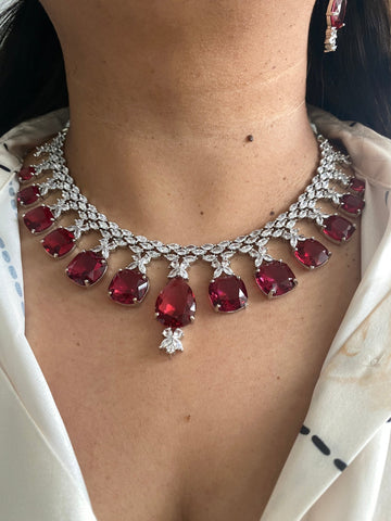 Royal Scarlet Radiance Necklace Set - Vinni’s Jewelry