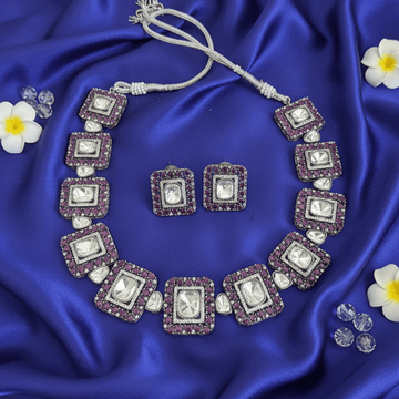 Royal Square Ruby Kundan Choker Set – Square Bridal Jewellery for Weddings & Festive Wear (Copy) - Vinni’s Jewelry