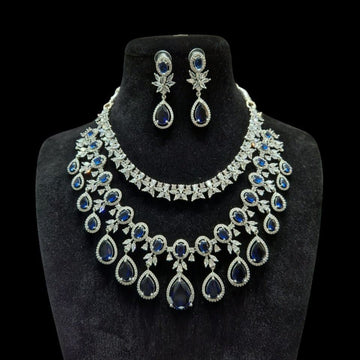Sapphire Midnight CZ Necklace Set - Vinni’s Jewelry