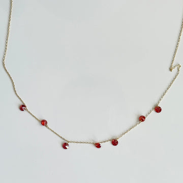 Scarlet Droplet Dainty Chain Necklace - Vinni’s Jewelry