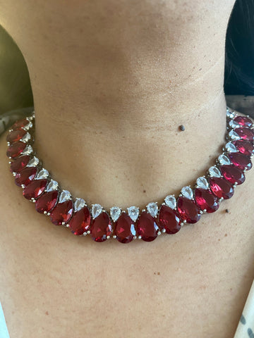 Scarlet Red Royalty Necklace Set - Vinni’s Jewelry