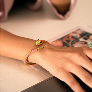 Serpent Enchant Pink Bangle - Vinni’s Jewelry