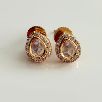 Timeless Polki Teardrop Studs - Vinni’s Jewelry