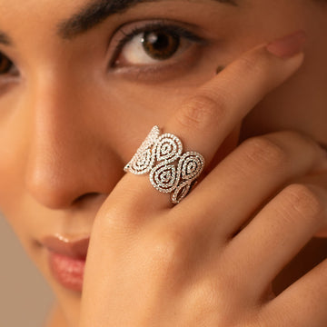 Whimsical Butterfly CZ Ring – Adjustable Silver Cocktail Ring for Women - Vinni’s Jewelry