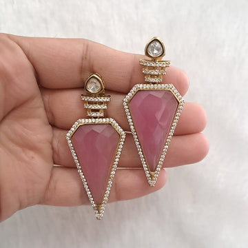 Zarina Rose Quartz Drop Earrings - Vinni’s Jewelry