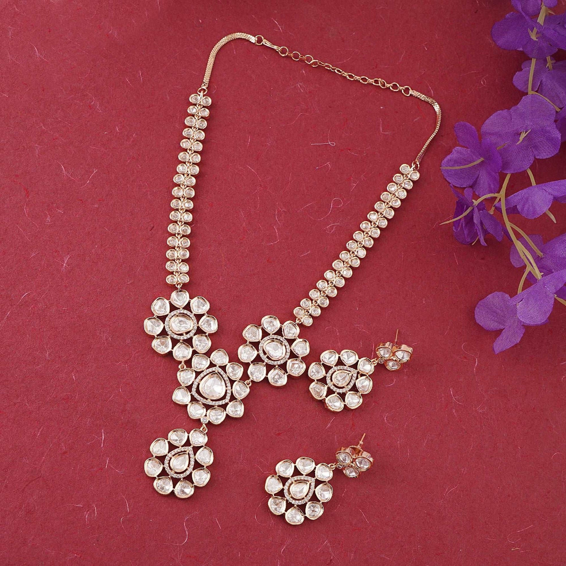 Kundan Blossom Necklace Set