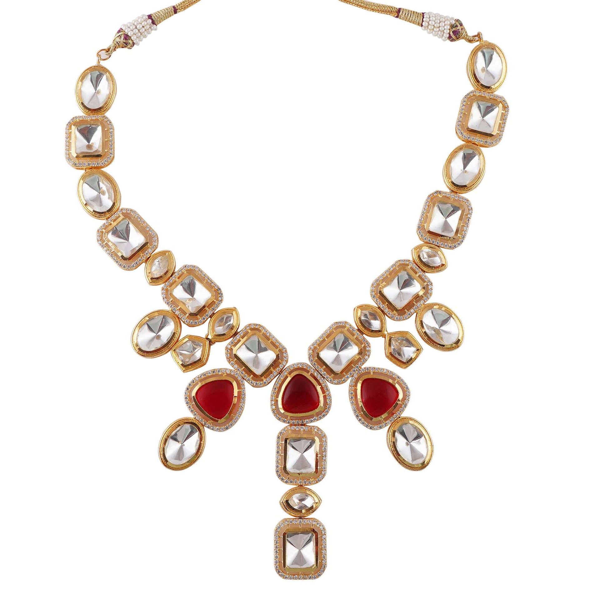 Crimson Elegance: The Ultimate Kundan Jewelry Set