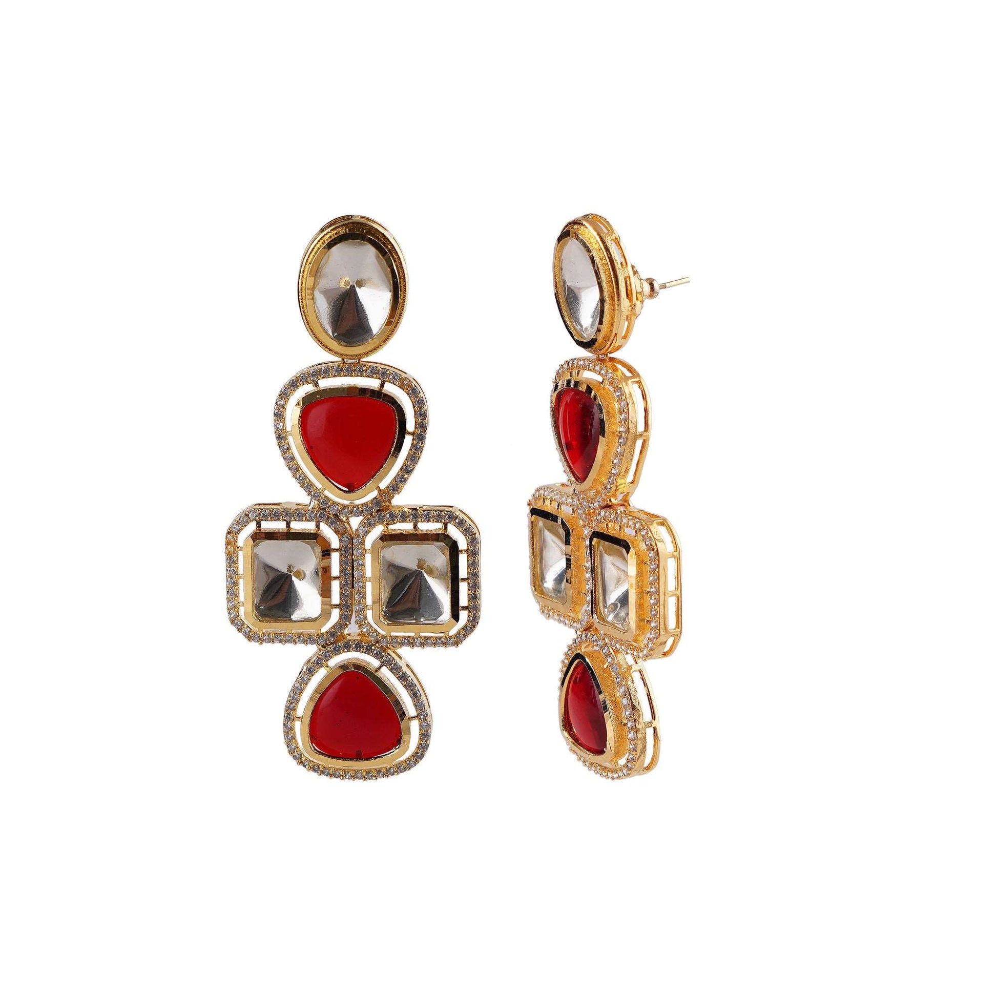 Crimson Elegance: The Ultimate Kundan Jewelry Set