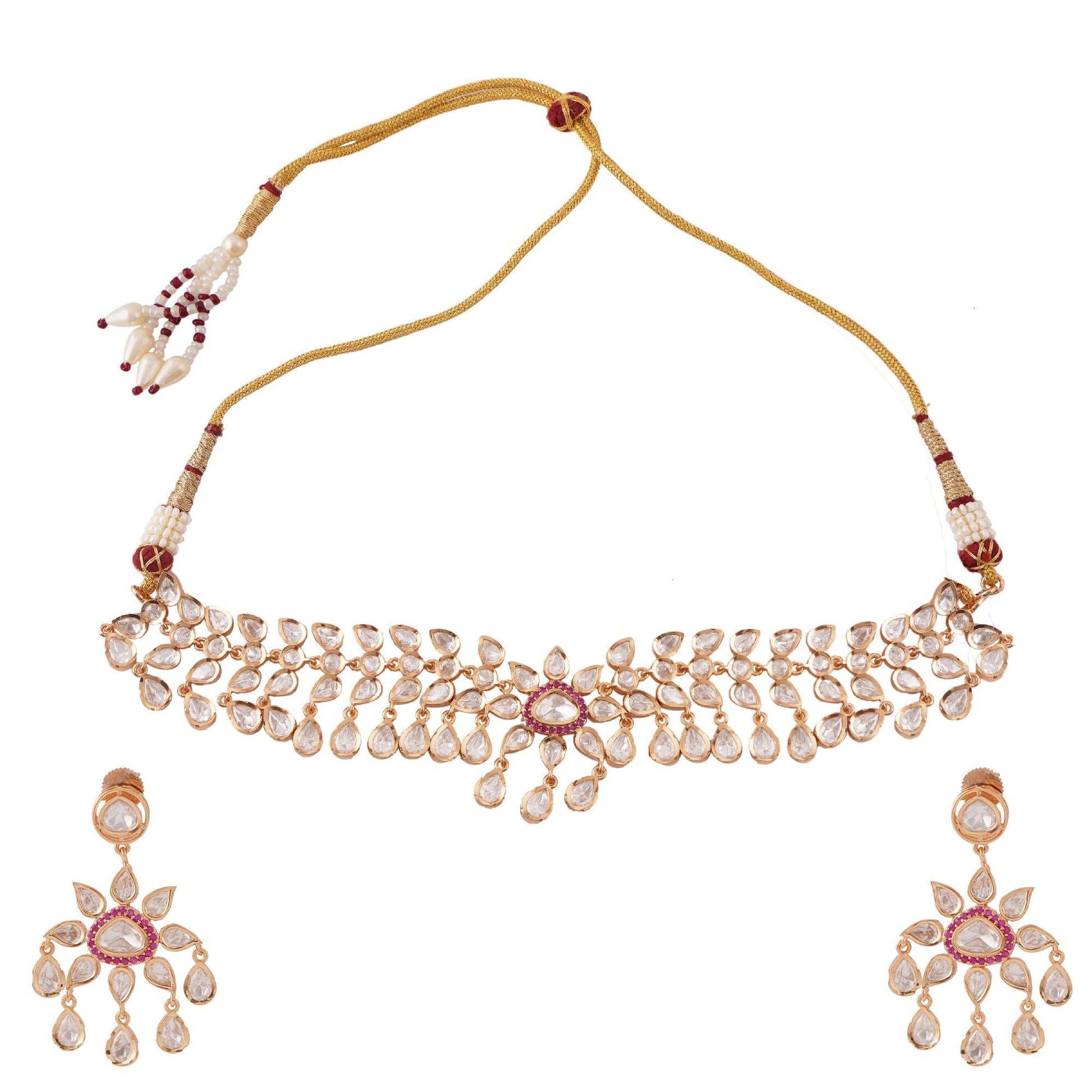 Kundan Floral Vine Necklace Set