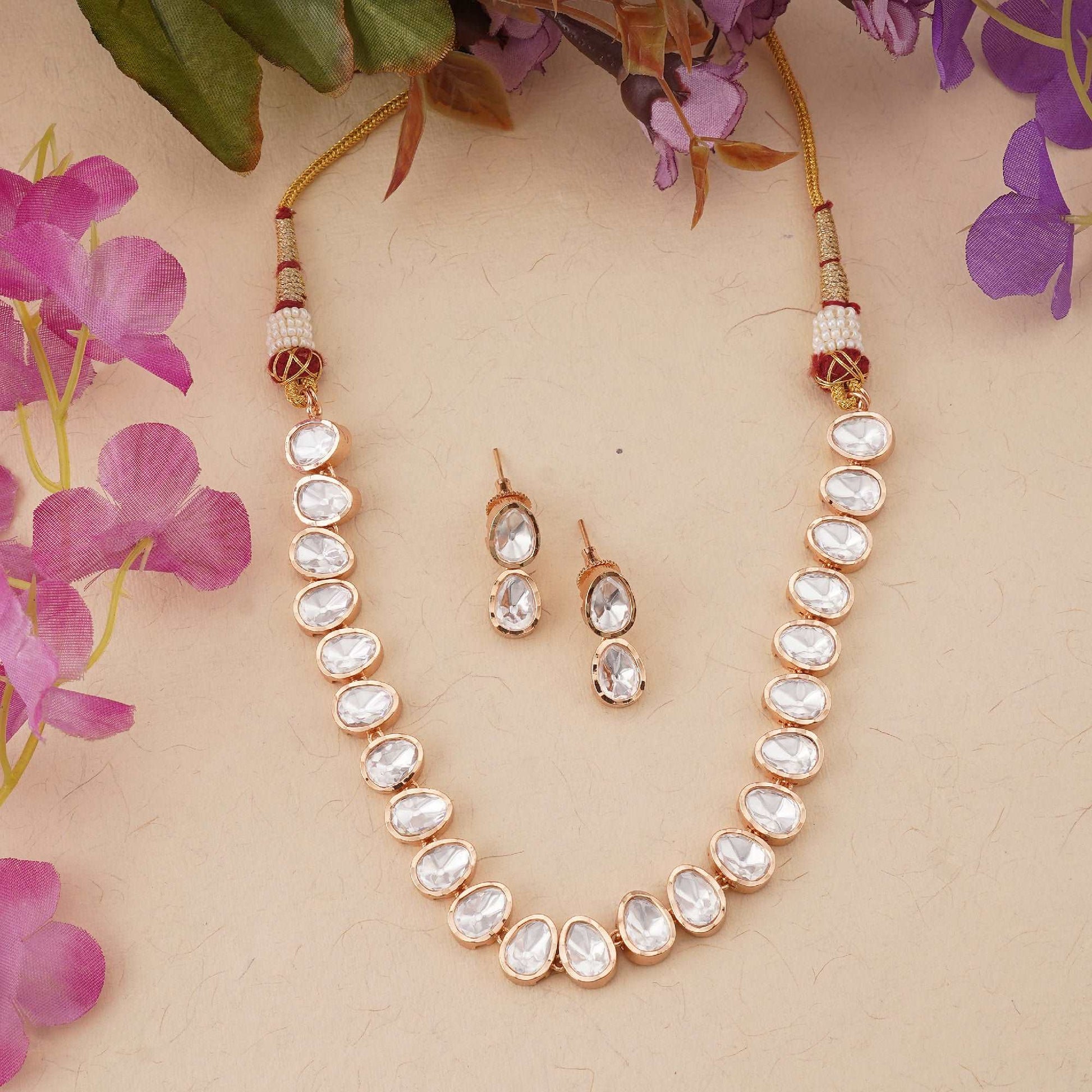 Kundan Teardrop Necklace Set