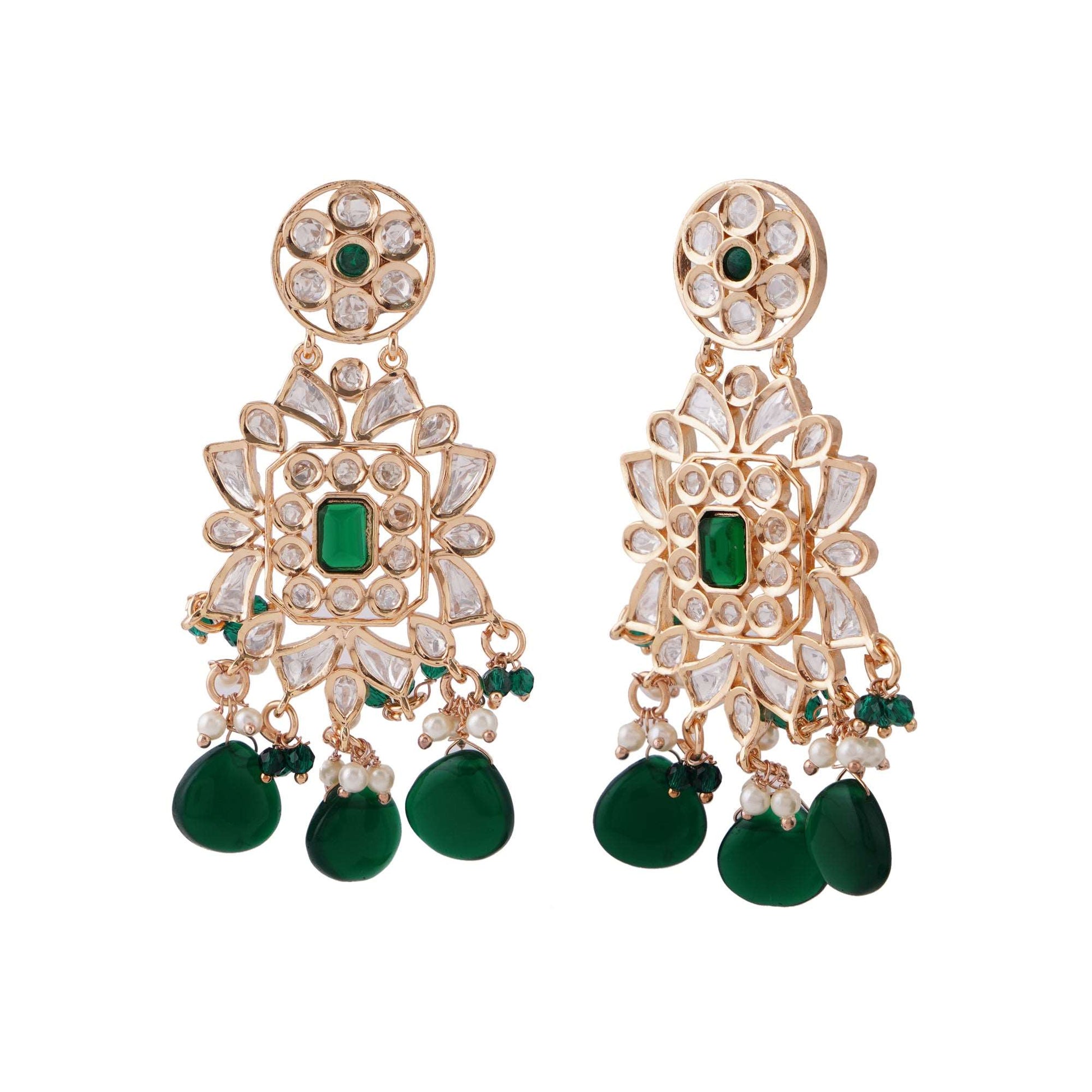 Emerald Kundan Chandbali