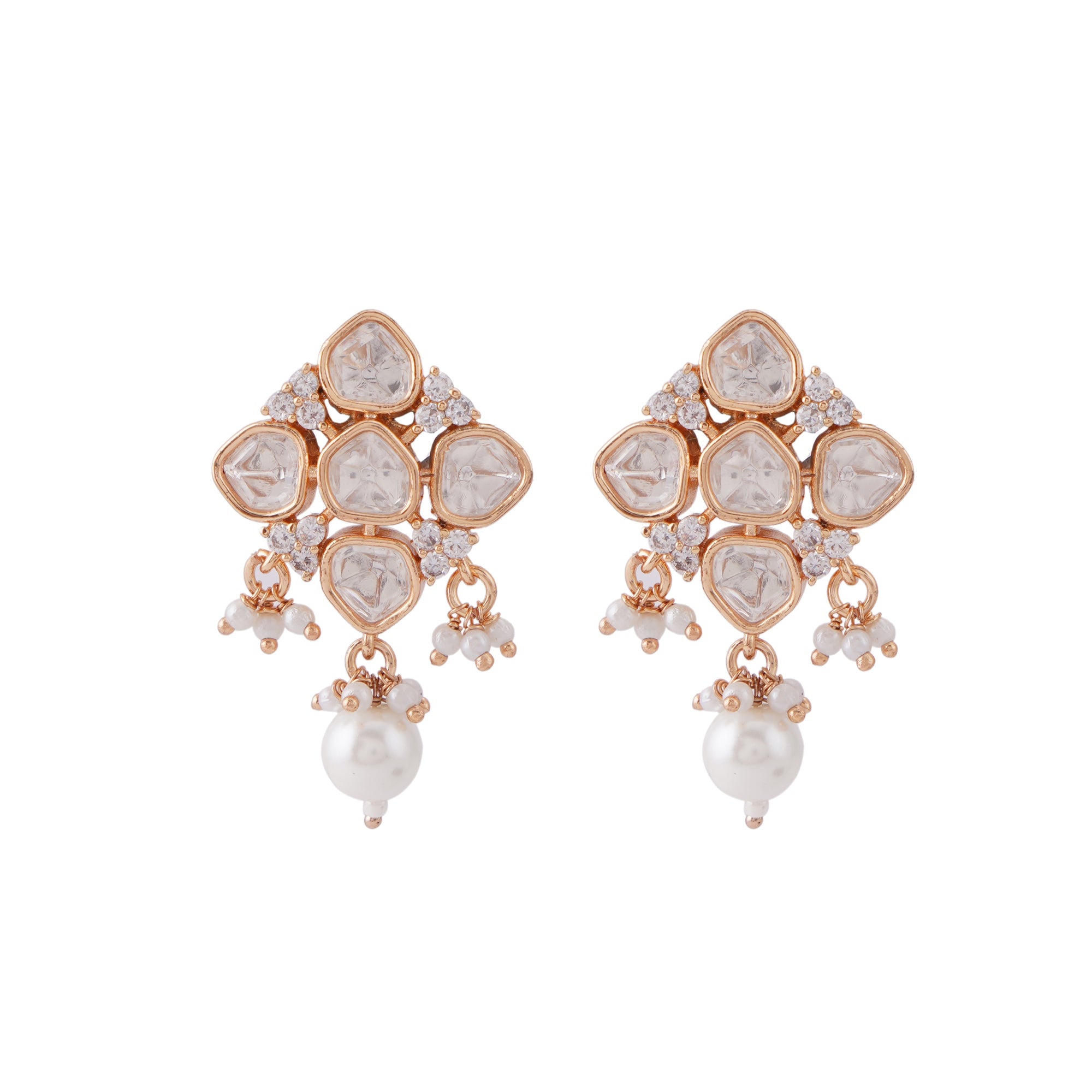 Kundan Pearl Drop Earrings