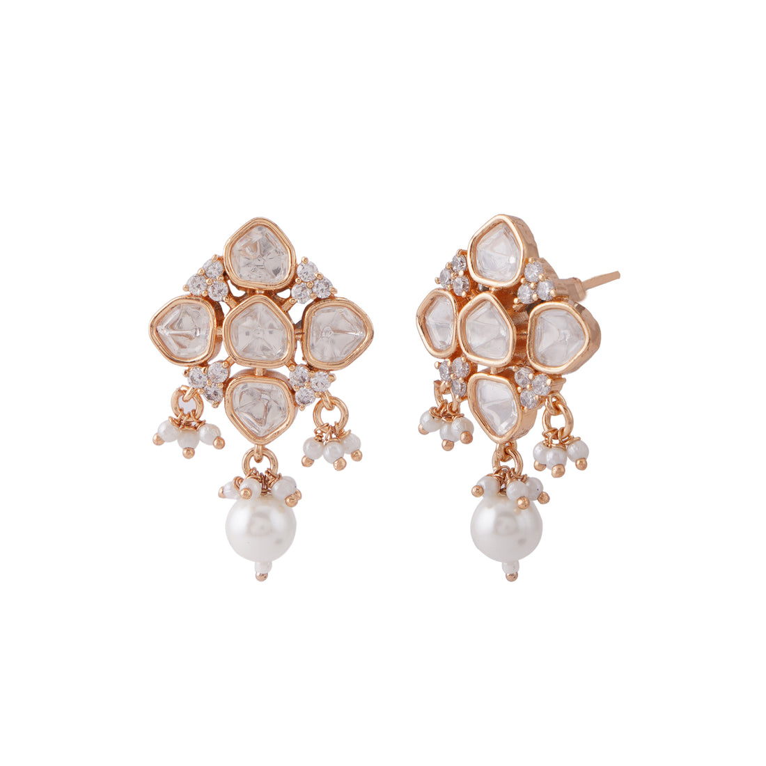 Kundan Pearl Drop Earrings