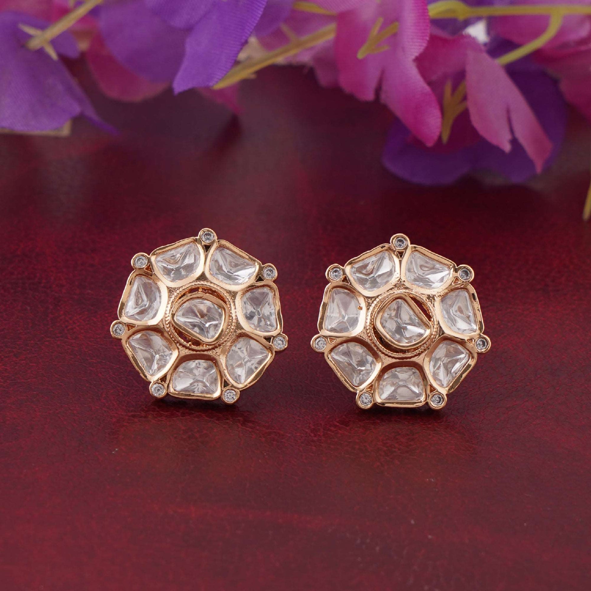 Kundan Hexa Studs