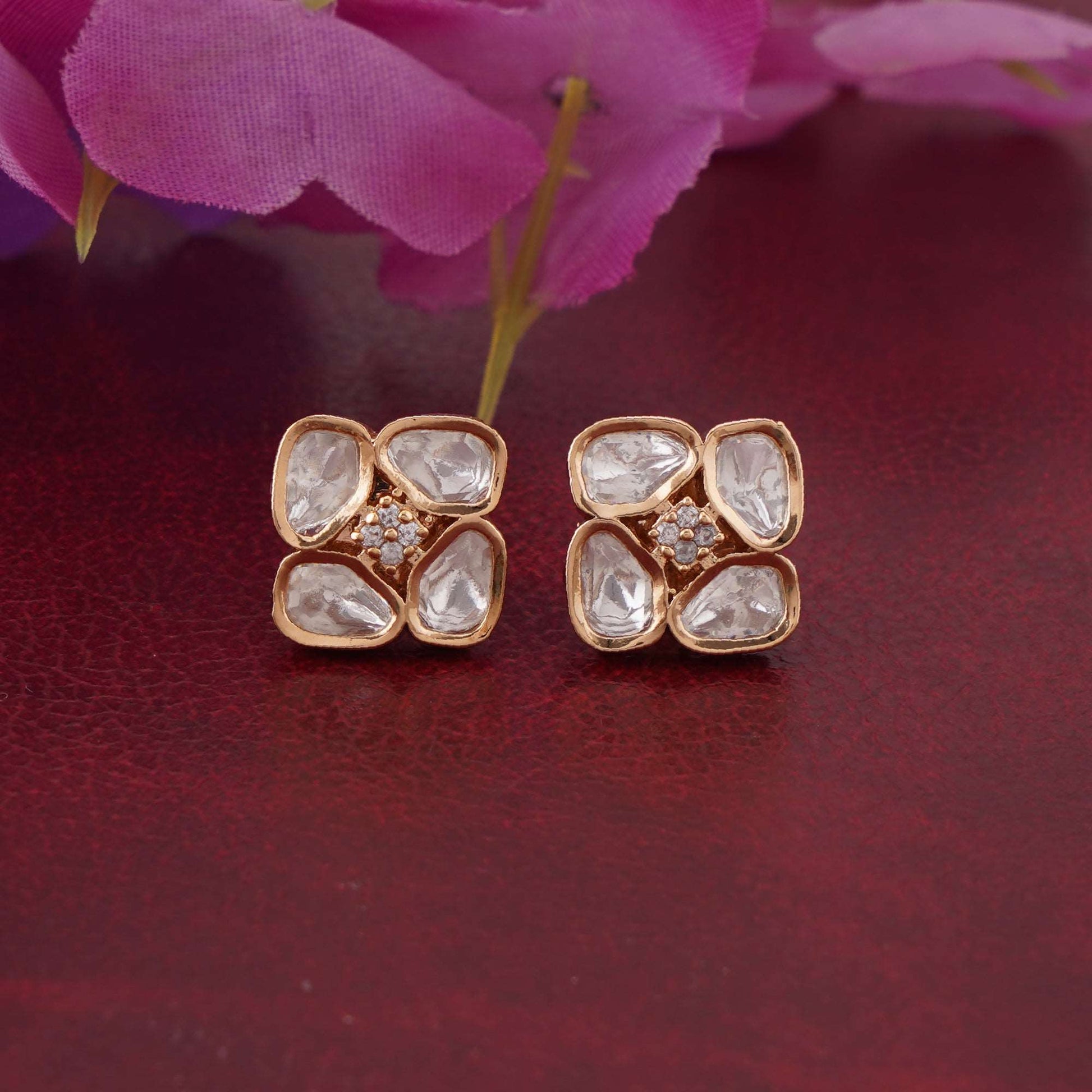 Kundan Petal Studs